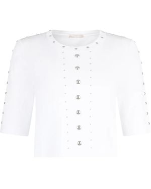Liu Jo Studded Knitted Top - White