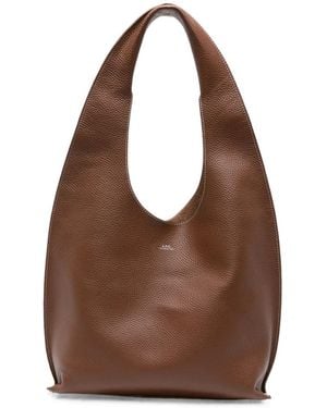 A.P.C. Grained-Leather Shoulder Bag - Brown