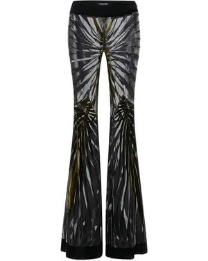 Roberto Cavalli Abstract-Print Trousers - Black