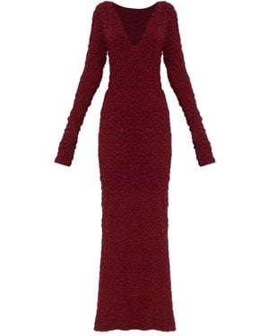 By Malene Birger Vestido Venus texturizado - Rojo