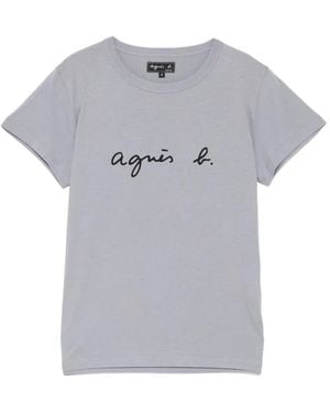 agnès b. Logo-Print T-Shirt - Gray