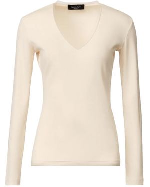 Fabiana Filippi Vネック Tシャツ - ナチュラル