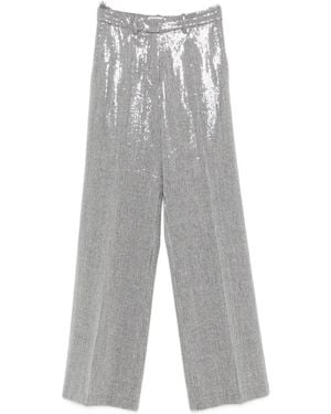 ERMANNO FIRENZE Sequin-Embellished Houndstooth Pants - Gray