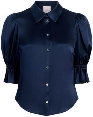 Cinq À Sept Fiona Bluse Mit Puffärmeln - Blau