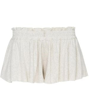 GLOWNY Honey Eyelet Shorts - White