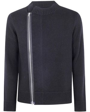 Sacai Zip-Front Wool Cardigan - Blue