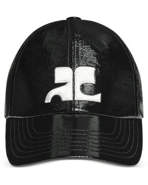 Courreges Ac-Logo Vinyl Cap - Black