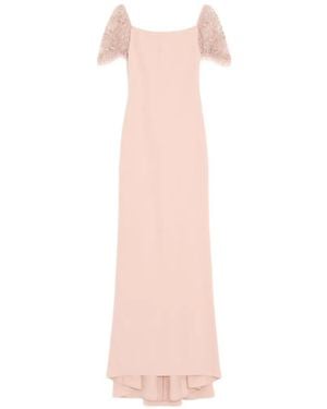 Valentino Garavani Embroidered Couture Cady Long Dress - Pink