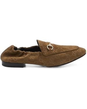 Gucci Jordaan Horsebit Loafers - Brown
