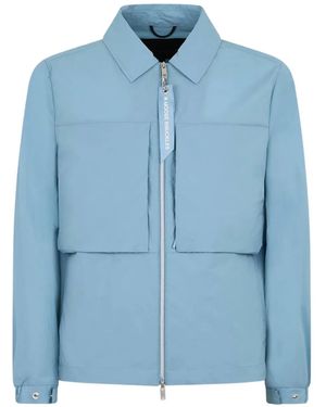 Moose Knuckles Zip-Front Patch-Pocket Jacket - Blue