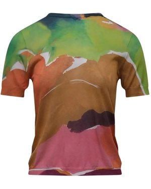 Ulla Johnson Sana Abstract-Print T-Shirt - Green