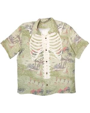 Kapital Kamehameha Bone Aloha Shirt - Green
