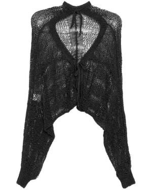 Y's Yohji Yamamoto Ladder Stitch Cardigan - Black