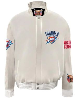 Jeff Hamilton Oklahoma City Thunder Bomber Jacket - White