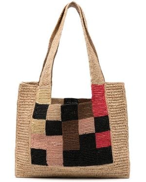 Sandro X Louis Barthélemy Raffia Tote Bag - Black