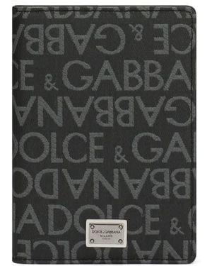 Dolce & Gabbana Logo-Plaque Jacquard Cardholder - Black