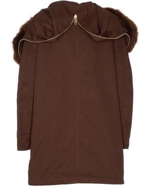 S.W.O.R.D Faux-Fur-Trimmed Buttoned Jacket - Brown