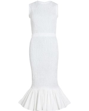 Patou Smocked Midi Dress - White