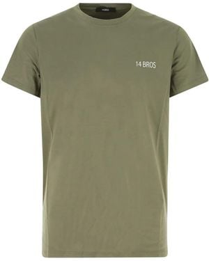 14 Bros T-Shirt Mit Logo-Print - Grün