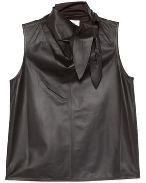 Yves Salomon Cacao Lamb Top - Black