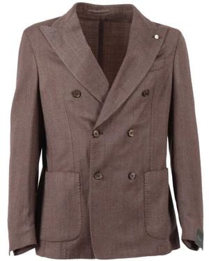 Brando Double-Breasted Suit Jacket - Brown