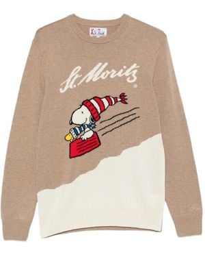 MC2 Saint Barth St. Moritz Pullover Mit Snoopy-Intarsie - Weiß