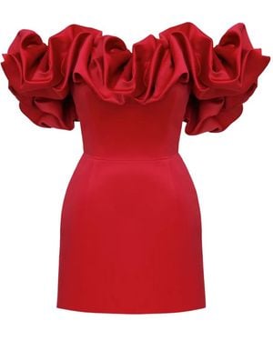 POST MERIDIEM Meringue Mini Dress - Red
