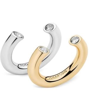 DEMARSON New York Set De Dos Anillos Miley - Metálico
