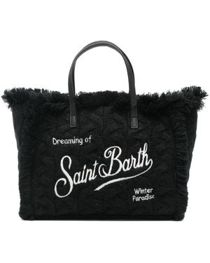 MC2 Saint Barth Colette Bag With Cable-Knit Design - Black