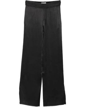 Lisa Yang Satin-Finish Trousers - Black