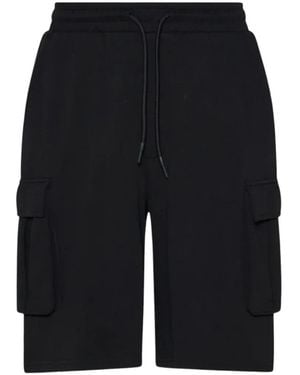 John Richmond Logo-Print Cargo Shorts - Black