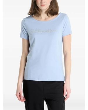 EA7 Rhinestone-Logo T-Shirt - Blue