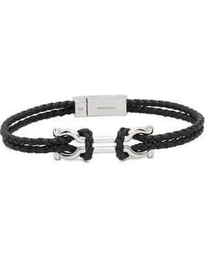 Ferragamo Gancini Braided Bracelet - White