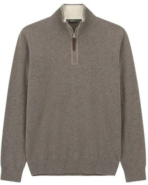 BOGGI Kaschmirpullover Mit Kurzem Reißverschluss - Grau