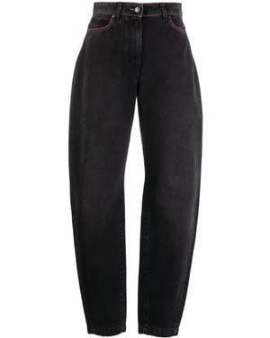 MSGM Barrel-Leg High Waisted Jeans - Black