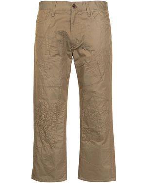 Junya Watanabe Embroidered Cropped Chinos - Natural