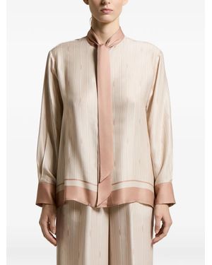 Peserico Striped Long-Sleeved Shirt - Natural
