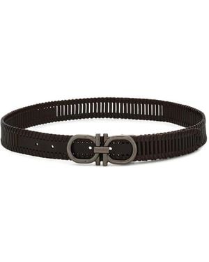Ferragamo Adjustable Gancini belt - Blanco