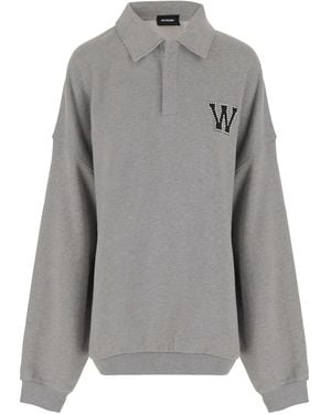 we11done Polo con aplique del logo - Gris