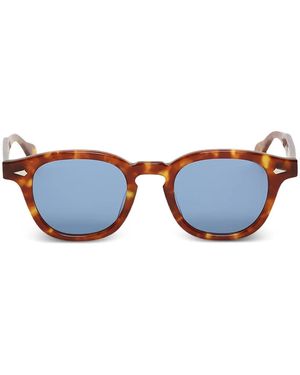 JULIUS TART Zonnebril Met Rond Montuur - Blauw