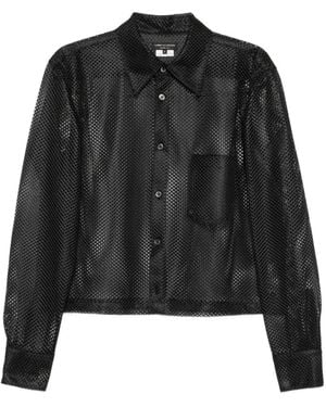Comme des Garçons Mesh Chest-Pocket Shirt - Black