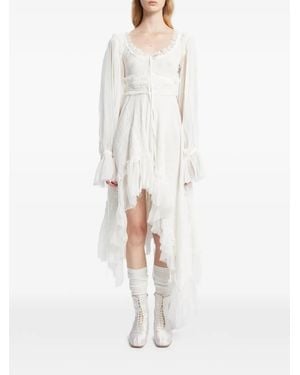 Ann Demeulemeester Giti Ruffled Asymmetric Dress - White