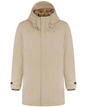 C.P. Company Hooded Zip-Up Coat - Natural