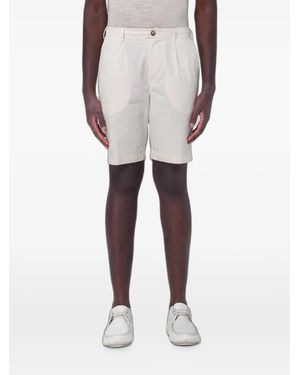 Brooksfield Pleated Bermuda Shorts - White