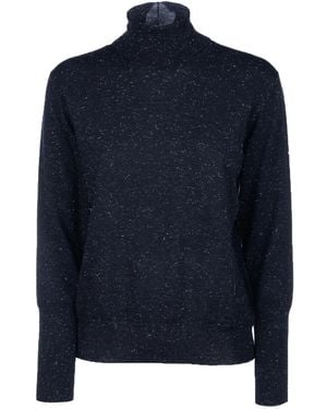 Peserico Metallic-fleck turtleneck sweater - Blau