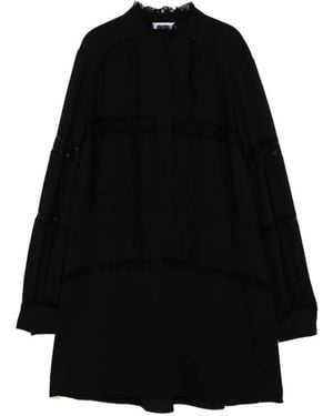 Dice Kayek Lace-Trim Long-Sleeve Dress - Black