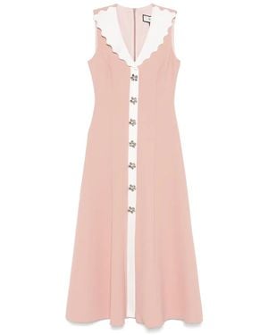 Nissa Scallop-collar midi dress - Rosa