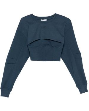 Patrizia Pepe Sudadera Corta Con Bustier - Azul
