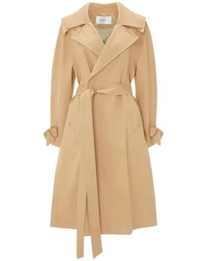 Victoria Beckham Raglan Belted Trench Coat - Natural