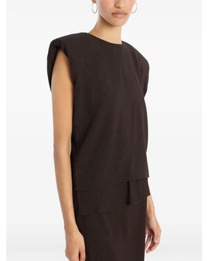 ROTATE BIRGER CHRISTENSEN Two Layer Boxy Vest - Black